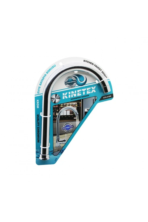 Egonex Kınetex Ktx-3184 ( Evye & Büyük ) Mutfak Batarya Borusu ( Süzgeçli Uç ) ( Krom Kaplama )*96