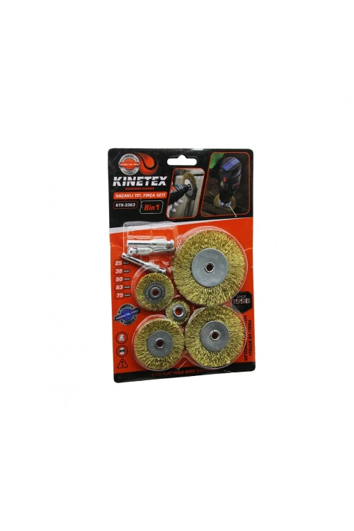 Egonex Kınetex Ktx-3363 ( 8ın1 ) Saçaklı Tel Fırça Seti*100