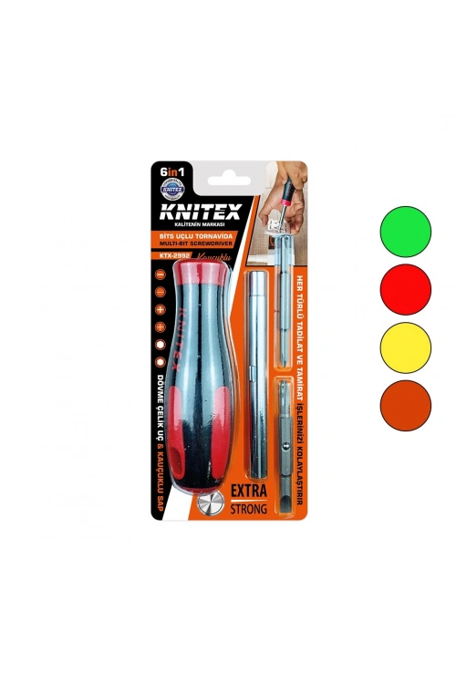 Egonex Knıtex Ktx-2992 ( 6ın1 & Çıkar Tak ) Kauçuklu Bits Uçlu Tornavida*90