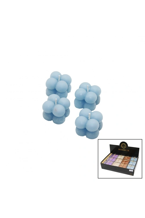 Egonex Maximum Max-2321 ( 4pcs ) ( Mini Bubble=kabarcık Modeli ) ( Renkli & Kokulu ) Mum*27x8