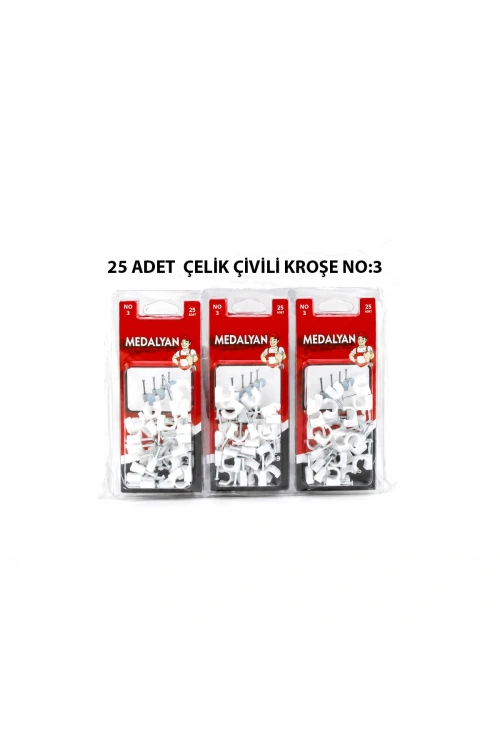 Egonex Medalyan Dl-39 ( No-3 ) ( 25pcs ) Çelik Çivili Kroşe *12x9
