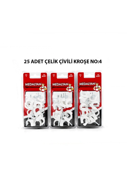 Egonex Medalyan Dl-40 ( No-4 ) ( 25pcs ) Çelik Çivili Kroşe*12x9