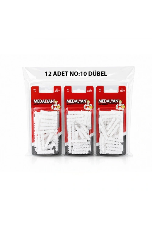 Egonex Medalyan Dl-48 ( No-10 ) ( 12pcs ) Dübel Beyaz & Plastik*12x9