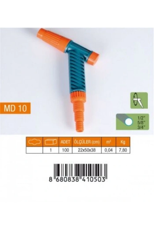 Egonex Medalyan Md-10 ( Normal ) Ayarlı Lans Sulama Tabancası ( 1/2- 5/8- 3/4 Rekor )*10x10