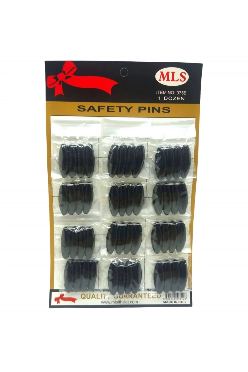 Egonex Mls No-075b ( Siyah ) ( 4pcs ) Yaka & Eşarp İğnesi ( 12li Kart )*5x24