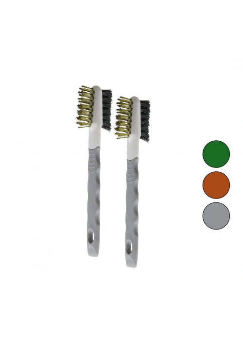 Egonex Multı Functıonal Brush Yakut-13002 (2pcs) (çift Taraflı Tel Başlı) Tel Fırça (sert & Daha Sert Tel) (çıkarılabilir Saplı)*500
