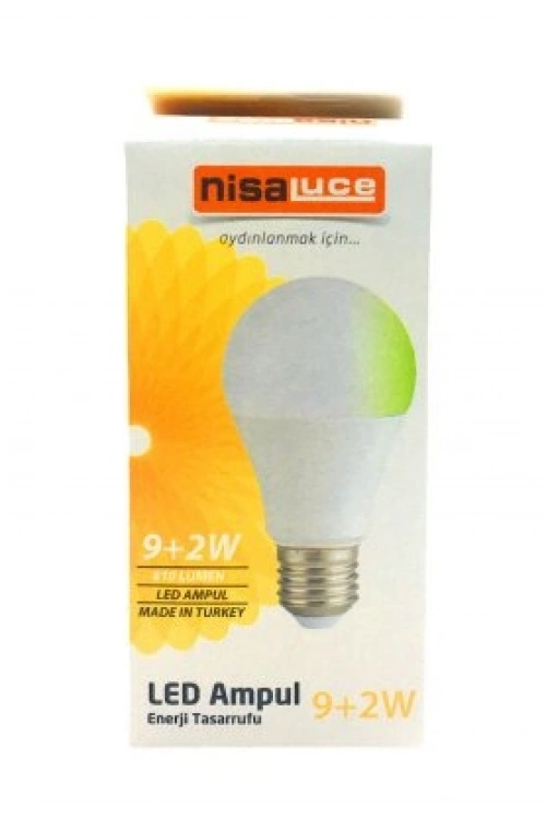 Egonex Nisaluc Eamp-074/by ( 9+2w ) ( E27 ) ( Beyaz-yeşil ) Led Ampul*10x10