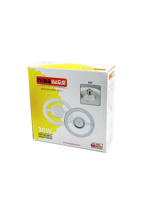 Egonex NİSALUCE EAMP-059/KB ( MİKA KRİSTAL PLASTİK CAM ) ( SİMİT MODEL ) LED AMPUL ( 30W ) ( E27 ) ( BEYAZ=6500K ) ( 2700 LUMEN )*24