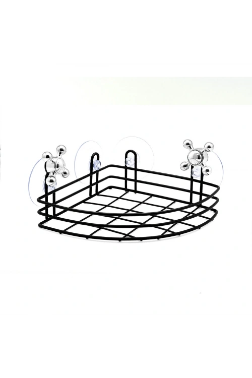 Egonex Orsa-921 ( Vantuzlu )  Çok Amaçlı Siyah Kare Banyo Raf Köşeli*12=k