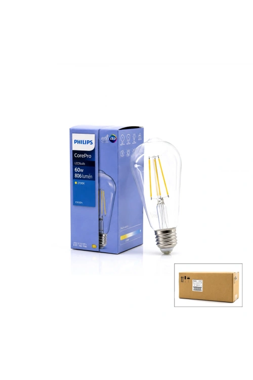 Egonex Phılıps-346758 00 Corepro St64 ( 2700k & E27 ) ( 7w = 60w & E27 ) ( Led Filament & Rustik Ampul ) Lamba ( 806 Lumen ) ( Cam Gövde )*10=k