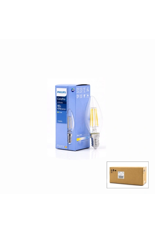 Egonex Phılıps-347267 00 Corepro ( 2700k & E14 ) ( 4.3w = 40w & E27 ) ( Led Filament & Rustik Ampul ) Lamba ( 470 Lumen ) ( Cam Gövde )*10=k