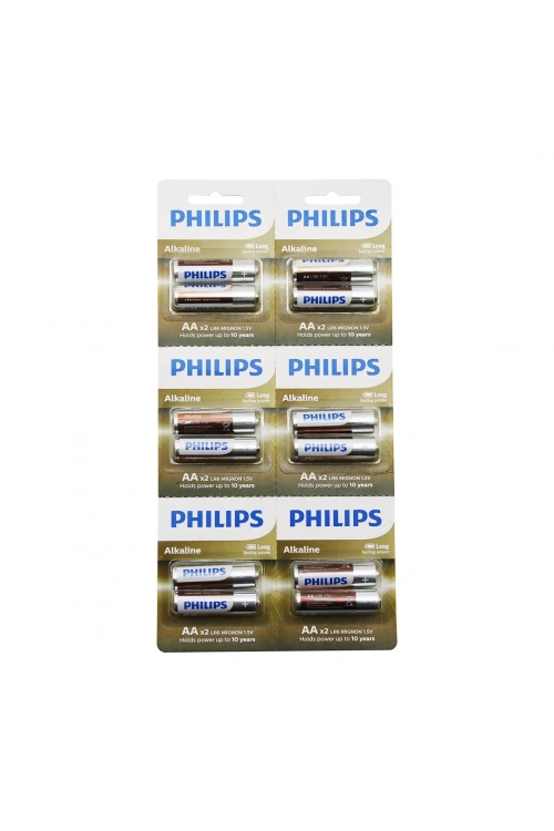 Egonex Phılıps ( Alkaline Kalem & Aa & 1.5v ) Pil ( 12pcs= 2li X 6 )*1x18