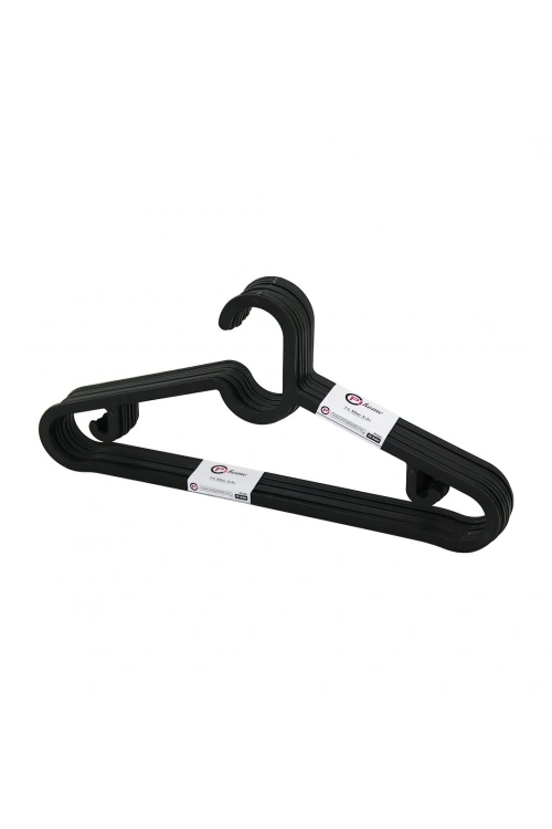 Egonex Pi Home Pi-528 ( 10pcs ) ( Siyah ) ( 2a Slim ) ( Plastik ) Elbise Askısı*36