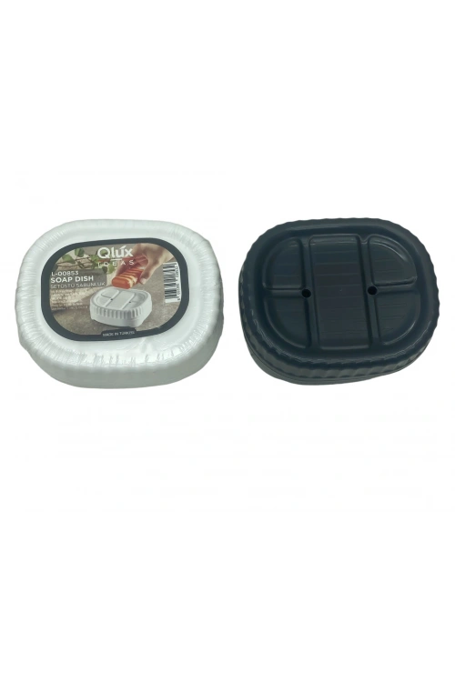 Egonex Qlux L-00853 Set Üstü Katı Sabunluk Kapaklı Plastik*54