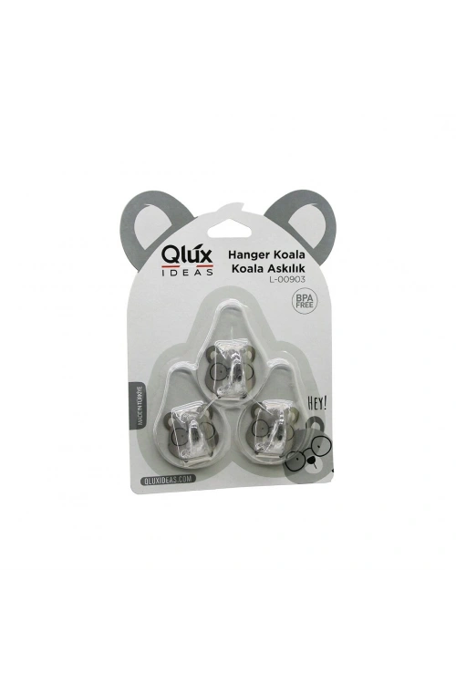 Egonex Qlux L-00903 ( 3pcs ) Koala Askı ( Şeffaf Askı ) ( Yapışkanlı Montaj )*60