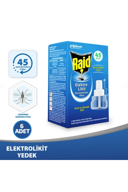 Egonex Raid Elektro ( Sivrisinek Karşı ) ( Likit & Yedek ) ( 45 Gece ) 27.4ml*6x4