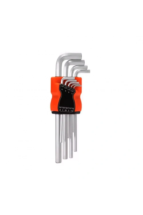 Egonex Şahin Tools Şht-071 ( 9pcs ) ( Krom ) ( Uzun & Düz ) Alyan Anahtar Seti ( M-2 ) ( 50hrc )*60