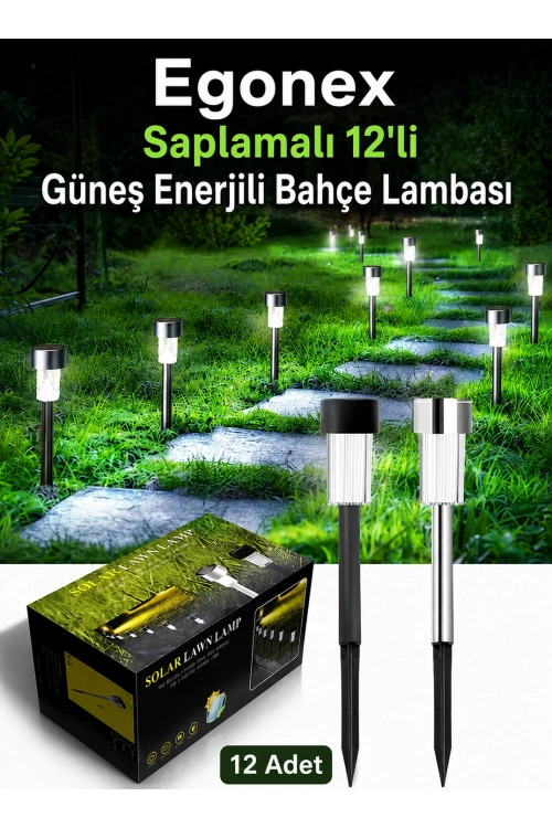 Egonex Saplamalı 12li Güneş Enerjili Bahçe Lambası