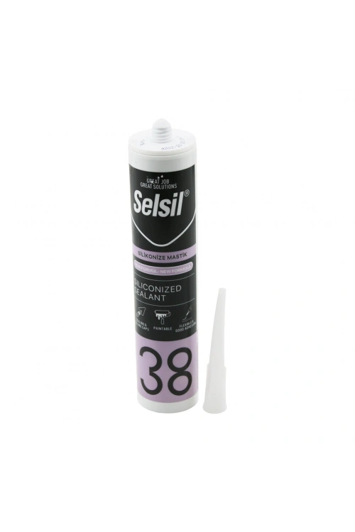 Egonex Selsil-38  Kod-3041 ( Siyah ) ( Mastik ) Silikonize Akrilik ( Yeni Formül ) ( 500gr )*25=k