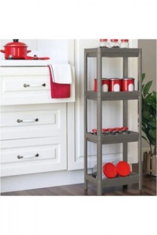 Egonex Shelf Unit Maggie Om-1016-0763 ( 4 ( Çukur ) Raflı & Gri & Antrasit ) ( Dikdörtgen ) Raf Ünitesi Plastik*6