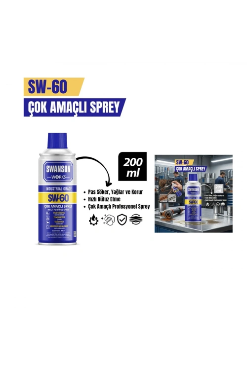 Egonex Swanson Works Sw-60 Çok Amaçlı Yağlayıcı Sprey ( 200ml )*36=k