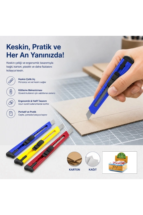 Egonex Taha Kod:101 Küçük Plastik Falçata Maket Bıçak*60x20