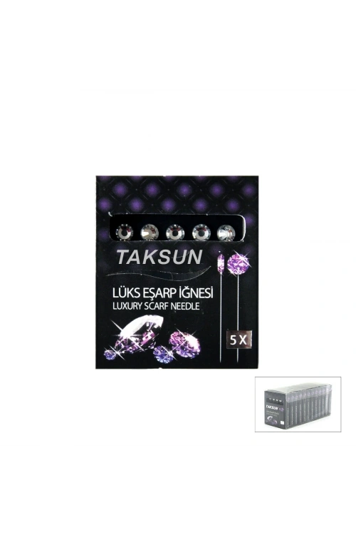 Egonex Taksun ( 5pcs ) ( Siyah ) ( Lux ) Başörtü & Eşarp İğnesi*12x100