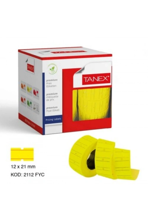 Egonex Tanex Sarı Fiyat Etiketi  12x21mm*24x24