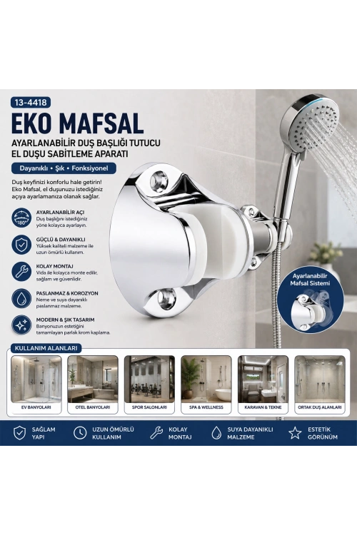 Egonex Tudor Tdr-319 ( Eko İthal ) ( Krom ) Duş Askısı*20x25