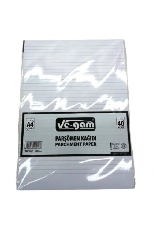 Egonex Ve-gam A4 ( 40pcs ) ( Çizgili ) Parşömen Kağıdı*100