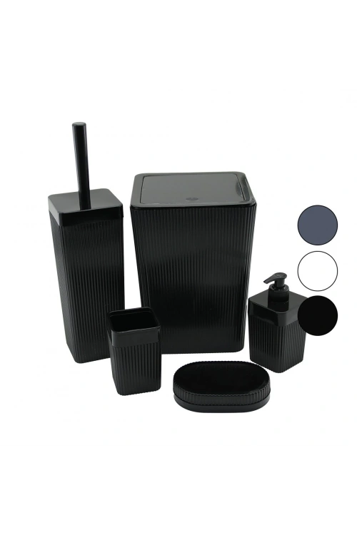 Egonex Vialex Columb Dvm Pls.elegance ( 5pcs ) Banyo Seti ( Çöp Kova & Wc Fırça & 2pcs Sabunluk & D.fırçalık ) Mix Koli*6=k