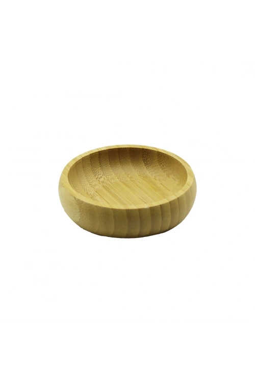 Egonex Yakut-10516 ( Tekli & Mini & Çap: 8.5cm ) Ahşap Bambu Çerezlik & Lokumluk Kase*300