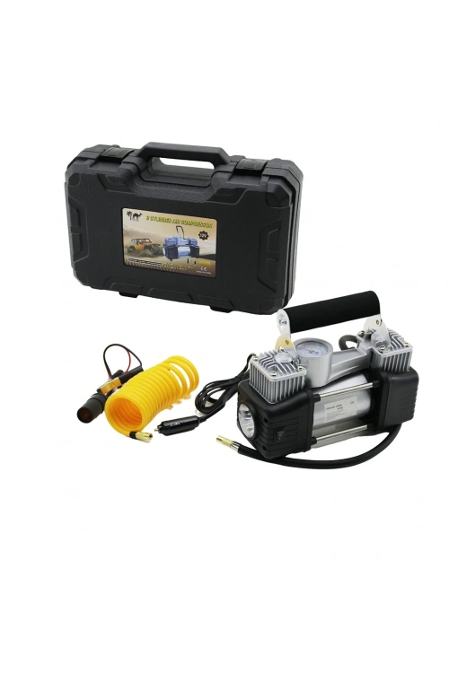 Eltaş Lrd-66 (2 Cylınder Aır) ( Çift Silindir ) (oto & Araç) Hava Kompresörü (dc/12v & 23amp & 150psı) (fenerli) (bar Göstergeli)*6