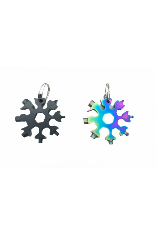 Emg Snow Edc Tool Hrd-143 ( 8-başlı & 19-fonksiyonlu ) ( Alyan Seti Anahtarlık )( Kar Tanesi Modeli Yuvarlak )*10x36