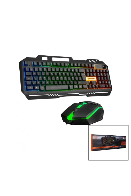Everest Hkm-x86 Quin ( Gökkuşağı Işıklı )( Usb Kablolu ) Klavye & Mouse ( Set ) 150cm Kablo*20