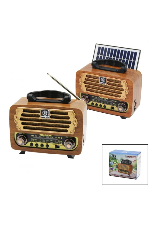 Everton Rt-674 (solar Panelli ) (usb Şarj) (bluetooth) (ibreli) Fm Radyo (mp3 Usb & Tf Player) (dc:5v--solar:1.5w)*40