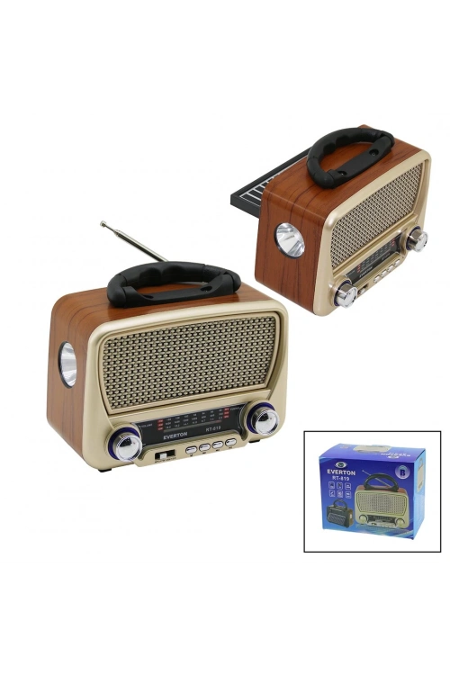 Everton Rt-819 (solar Panelli & Fenerli) (usb Şarj) (bluetooth) (ibreli) Fm Radyo (mp3 Usb & Tf Player) (4.5v In& Aux In Jack)*30