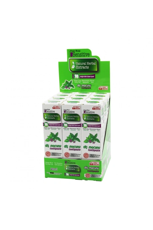 Favori Fresh White Sensitive Ysl-01 (naturel Herbal Extracts) Diş Macunu (yeşil Çay-ekinezya-nane Özlü) (75ml/120gr)*12x8