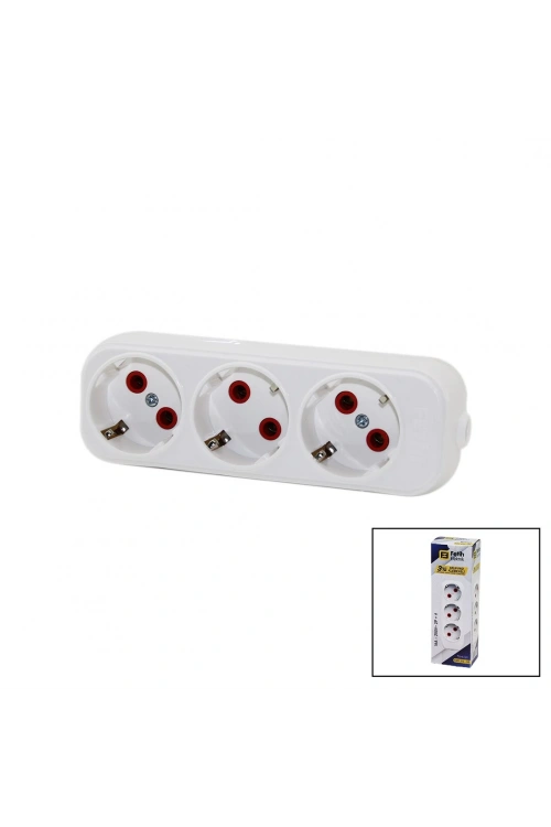 Fetih Kod-315-00 ( 3lü ) Topraklı Grup Priz Klemensli ( 16a - 250v )*25x8