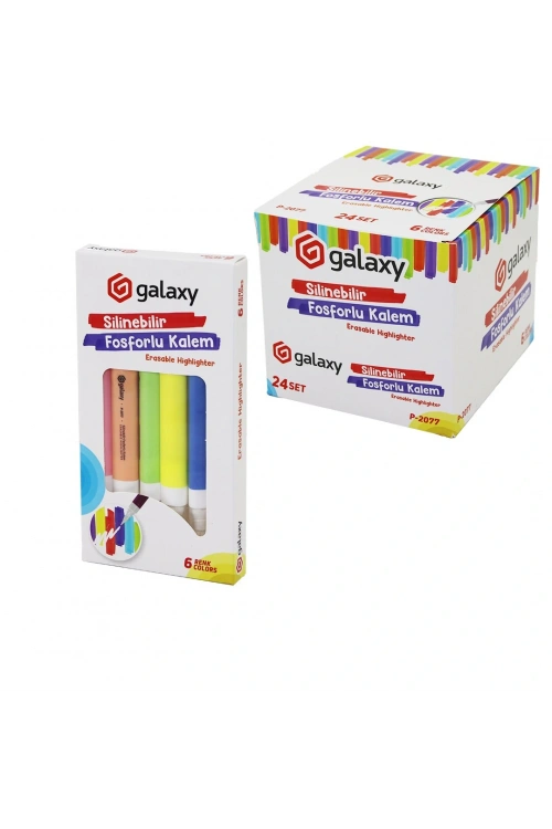 Galaxy P-2077 ( 6pcs=renk ) Silinebilir Fosforlu Kalem*24x6