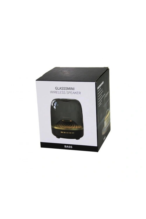 Glass 5mını Pl-4437 ( Mika Kristal Fanus Model ) ( Wireless ) ( Usb Şarjlı ) Speaker Hoparlör ( Rgb Işıklı ) ( Aux & Tf & Dc5v )*60