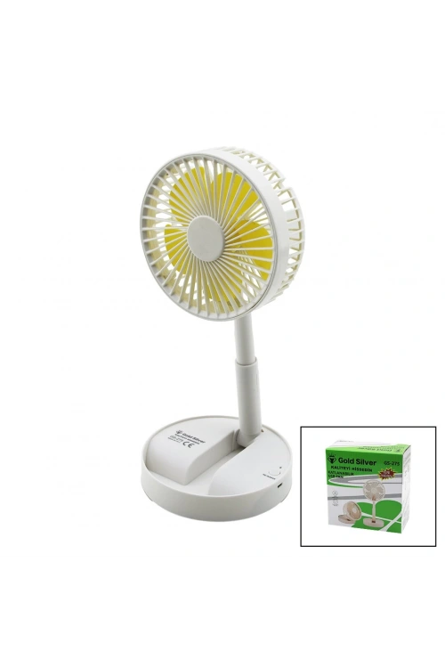 Gold Silver Gs-275 Masa Üstü Vantilatör (usb Şarjlı) (katlanır Fan=13.6cm & Uzayan Ayak=11-16cm) (180°) (telefonluklu)*60