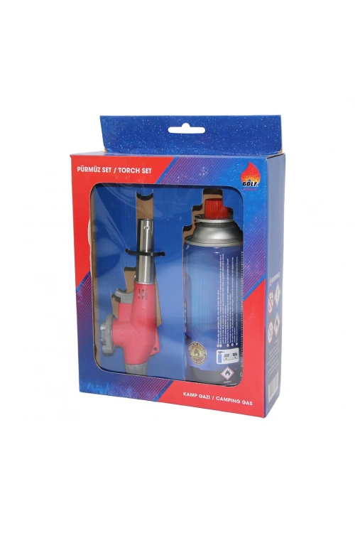 Golf ( 2pcs ) Pürmüz Seti ( Pürmüz & Torch Çakmak Başlık & Kamp Gazı (227gr/400ml)*24
