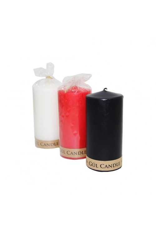 Gül Candle ( 7x14 & Büyük ) ( Renkli ) Silindir Mum*20=k