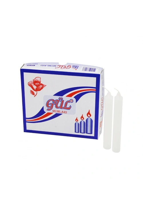 Gül Mum Kod-210 ( Büyük ) Beyaz Mum ( 20li Kutu )*1x32