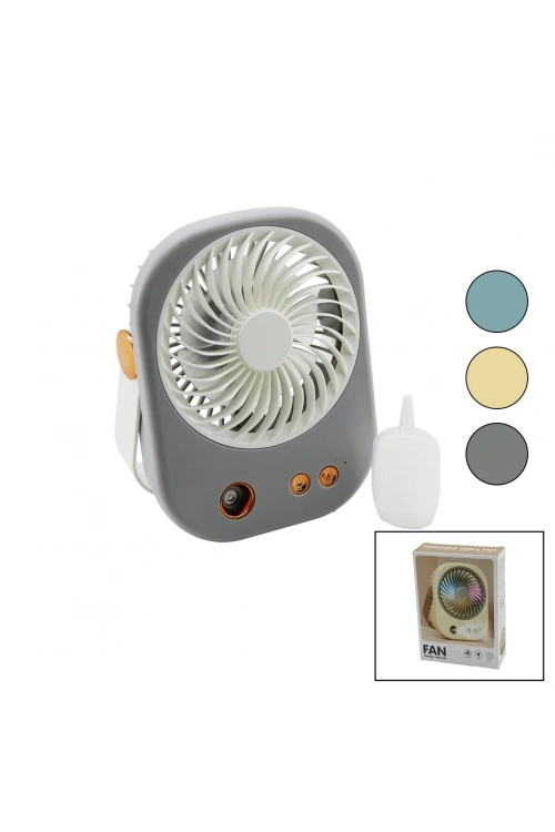 Hasuba Hs-284 Bjj-566 (su Spreyli) (usb Mini Fan) (15.5x12cm) Masa Üstü (usb Şarjlı) (2in1 Kulp=taşıma & Duruş) (3 Kademe Hız)*120