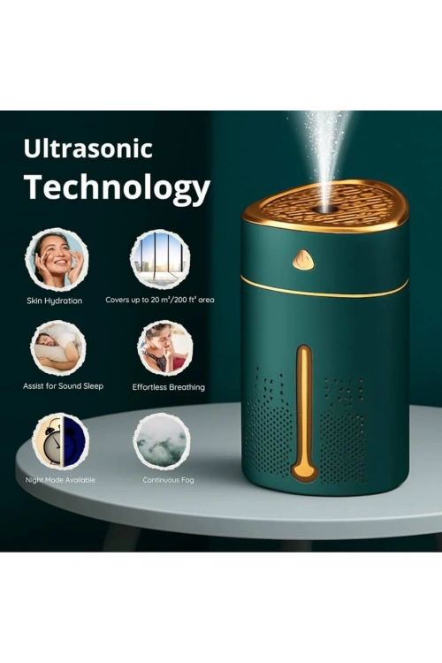 Hava Nemlendirici Işıklı Buhar Makinesi Ve Aroma Difüzörü 1000 Ml Ultrasonik