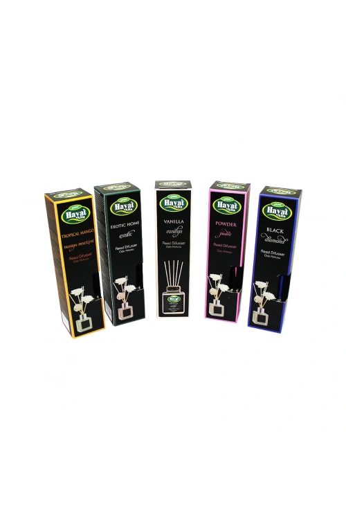 Hayat Alfa ( Kare ) ( 100ml ) ( Bambu Çubuklu ) Mix Ortam Oda Kokusu*24