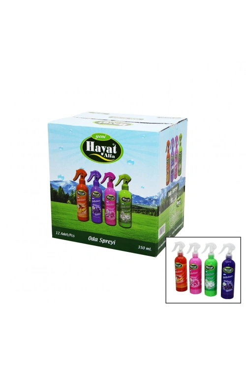 Hayat Oda Spreyi ( Lavanta & Spring & Çiçek Bahçesi & Mango-kavun ) 350ml*12=k