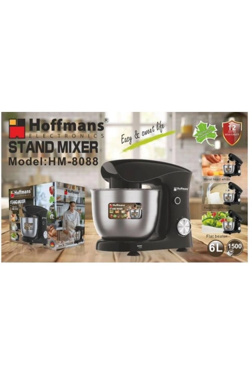 Hoffmans 6 Litre Hamur Yoğurma Makinesi - Siyah